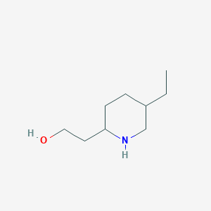 molecular formula C9H19NO B13249227 2-(5-Ethylpiperidin-2-yl)ethan-1-ol 