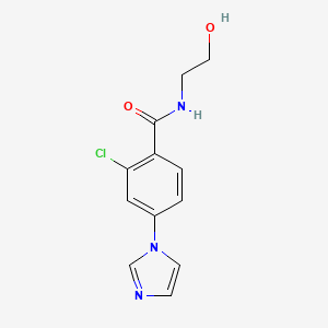 molecular formula C12H12ClN3O2 B1324924 2-氯-N-(2-羟乙基)-4-(1H-咪唑-1-基)-苯甲酰胺 CAS No. 952183-10-7