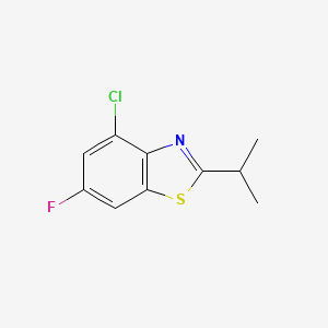 molecular formula C10H9ClFNS B13249258 4-Chloro-6-fluoro-2-(1-methylethyl)benzothiazole 