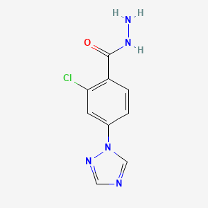 molecular formula C9H8ClN5O B1324928 2-Chloro-4-(1H-1,2,4-triazol-1-yl)benzohydrazide CAS No. 952183-16-3