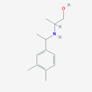 molecular formula C13H21NO B13249292 2-{[1-(3,4-Dimethylphenyl)ethyl]amino}propan-1-ol 