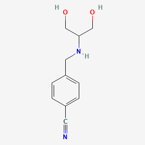 molecular formula C11H14N2O2 B13249315 4-{[(1,3-Dihydroxypropan-2-yl)amino]methyl}benzonitrile 