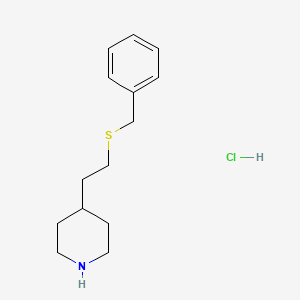 molecular formula C14H22ClNS B13249322 4-[2-(Benzylsulfanyl)ethyl]piperidine hydrochloride 