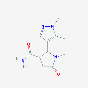 2-(1,5-Dimethyl-1H-pyrazol-4-yl)-1-methyl-5-oxopyrrolidine-3-carboxamide