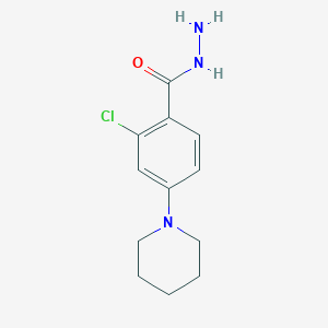 molecular formula C12H16ClN3O B1324937 2-Chloro-4-piperidinobenzenecarbohydrazide CAS No. 952183-28-7