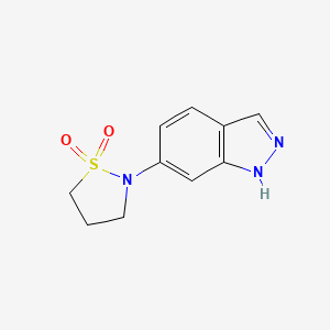 molecular formula C10H11N3O2S B1324944 2-(1H-Indazol-6-yl)isothiazolidine 1,1-dioxide CAS No. 952183-42-5