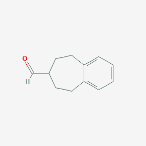 molecular formula C12H14O B13249499 6,7,8,9-Tetrahydro-5H-benzo[7]annulene-7-carbaldehyde 