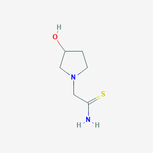 molecular formula C6H12N2OS B13249514 2-(3-Hydroxypyrrolidin-1-yl)ethanethioamide 