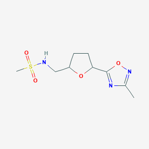 N-{[5-(3-methyl-1,2,4-oxadiazol-5-yl)oxolan-2-yl]methyl}methanesulfonamide