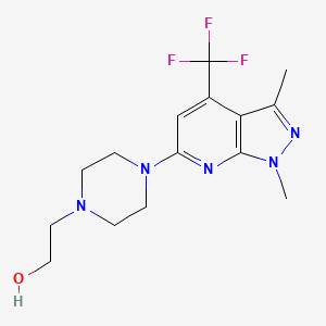 2-{4-[1,3-dimethyl-4-(trifluoromethyl)-1H-pyrazolo[3,4-b]pyridin-6-yl]piperazino}-1-ethanol