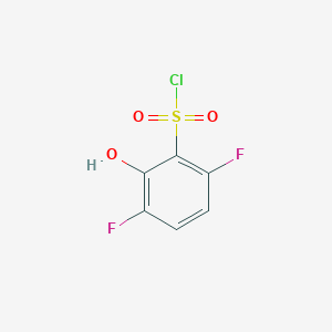 molecular formula C6H3ClF2O3S B13249624 3,6-Difluoro-2-hydroxybenzene-1-sulfonyl chloride CAS No. 1261825-33-5