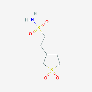 molecular formula C6H13NO4S2 B13249680 2-(1,1-Dioxo-1lambda6-thiolan-3-yl)ethane-1-sulfonamide 