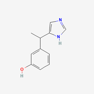 molecular formula C11H12N2O B13249715 3-[1-(1H-imidazol-4-yl)ethyl]phenol 