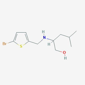 molecular formula C11H18BrNOS B13249737 2-{[(5-Bromothiophen-2-yl)methyl]amino}-4-methylpentan-1-ol 