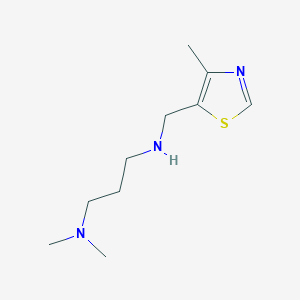 molecular formula C10H19N3S B13249799 [3-(Dimethylamino)propyl][(4-methyl-1,3-thiazol-5-yl)methyl]amine 