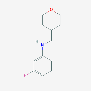 3-fluoro-N-(oxan-4-ylmethyl)aniline