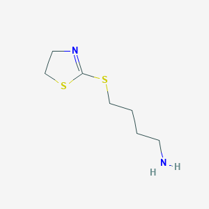 molecular formula C7H14N2S2 B13249828 4-(4,5-Dihydro-1,3-thiazol-2-ylsulfanyl)butan-1-amine 