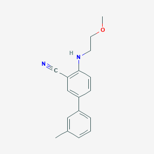 molecular formula C17H18N2O B13249839 2-[(2-Methoxyethyl)amino]-5-(3-methylphenyl)benzonitrile 