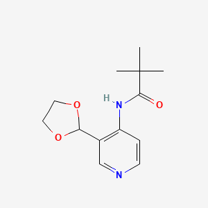 molecular formula C13H18N2O3 B1324984 N-(3-[1,3]二氧戊环-2-基吡啶-4-基)-2,2-二甲基丙酰胺 CAS No. 773087-36-8