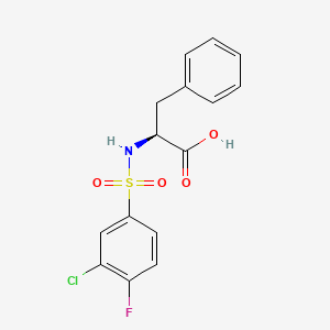 molecular formula C15H13ClFNO4S B13249864 N-[(3-chloro-4-fluorophenyl)sulfonyl]phenylalanine 