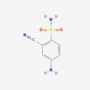 molecular formula C7H7N3O2S B13249871 4-Amino-2-cyanobenzene-1-sulfonamide 