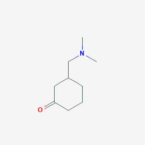 molecular formula C9H17NO B13249875 3-[(Dimethylamino)methyl]cyclohexan-1-one 