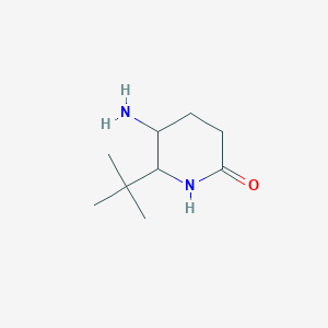 molecular formula C9H18N2O B13249923 5-Amino-6-tert-butylpiperidin-2-one 