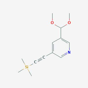 molecular formula C13H19NO2Si B1324994 3-(二甲氧基甲基)-5-((三甲基甲硅烷基)乙炔基)吡啶 CAS No. 879326-80-4