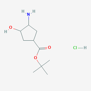 Tert-butyl 3-amino-4-hydroxycyclopentane-1-carboxylate hydrochloride