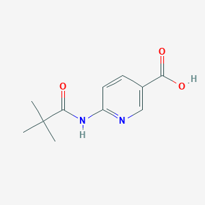 molecular formula C11H14N2O3 B1324998 6-(2,2-Dimethyl-propionylamino)-nicotinic acid CAS No. 898561-66-5