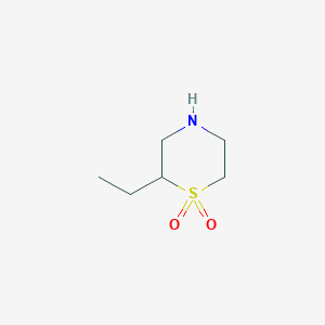 molecular formula C6H13NO2S B13250007 2-Ethyl-1lambda6-thiomorpholine-1,1-dione 