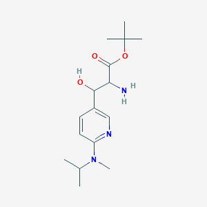 molecular formula C16H27N3O3 B13250012 tert-Butyl 2-amino-3-hydroxy-3-{6-[methyl(propan-2-yl)amino]pyridin-3-yl}propanoate 