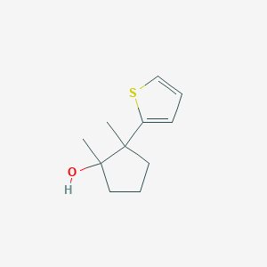 molecular formula C11H16OS B13250060 1,2-Dimethyl-2-(thiophen-2-yl)cyclopentan-1-ol 