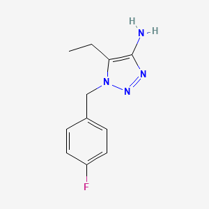 molecular formula C11H13FN4 B13250067 5-Ethyl-1-[(4-fluorophenyl)methyl]-1H-1,2,3-triazol-4-amine 