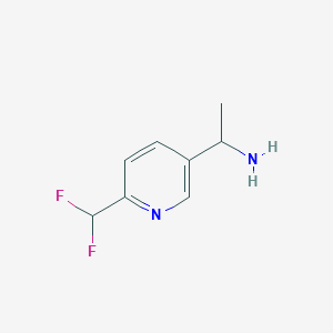 molecular formula C8H10F2N2 B13250084 1-[6-(Difluoromethyl)pyridin-3-yl]ethan-1-amine 