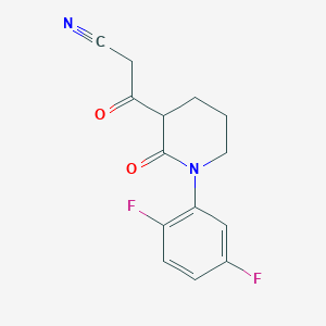 molecular formula C14H12F2N2O2 B13250101 3-[1-(2,5-Difluorophenyl)-2-oxopiperidin-3-yl]-3-oxopropanenitrile 