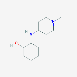 molecular formula C12H24N2O B13250128 2-[(1-Methylpiperidin-4-yl)amino]cyclohexan-1-ol 