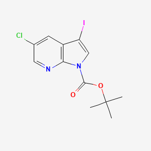 molecular formula C12H12ClIN2O2 B1325014 5-Chloro-3-iodo-pyrrolo[2,3-b]pyridine-1-carboxylic acid tert-butyl ester CAS No. 928653-79-6