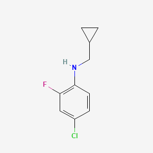 molecular formula C10H11ClFN B13250174 4-chloro-N-(cyclopropylmethyl)-2-fluoroaniline 