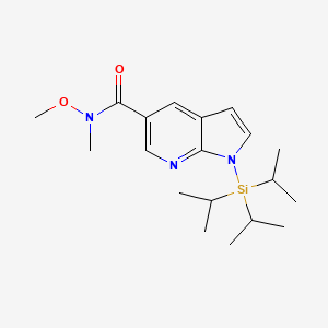 molecular formula C19H31N3O2Si B1325018 1-Triisopropylsilanyl-1H-pyrrolo[2,3-b]pyridine-5-carboxylic acid methoxy-methyl-amide CAS No. 944937-28-4