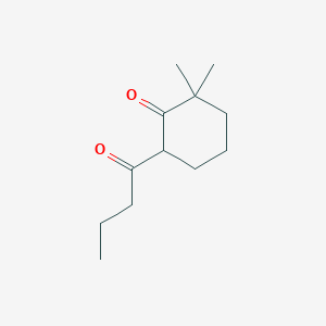 molecular formula C12H20O2 B13250180 6-Butanoyl-2,2-dimethylcyclohexan-1-one 