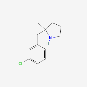 molecular formula C12H16ClN B13250197 2-[(3-Chlorophenyl)methyl]-2-methylpyrrolidine 