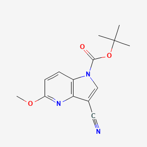 molecular formula C14H15N3O3 B13250221 tert-Butyl 3-cyano-5-methoxy-1H-pyrrolo[3,2-b]pyridine-1-carboxylate 