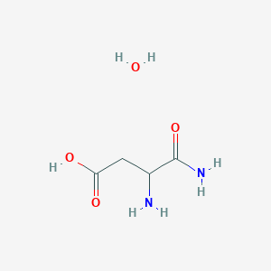 molecular formula C4H10N2O4 B13250222 3-Amino-3-carbamoylpropanoic acid hydrate 