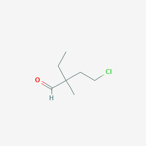 molecular formula C7H13ClO B13250223 4-Chloro-2-ethyl-2-methylbutanal 