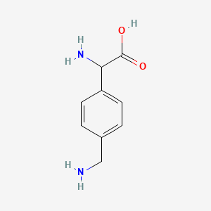 molecular formula C9H12N2O2 B13250224 2-Amino-2-[4-(aminomethyl)phenyl]acetic acid 