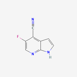 molecular formula C8H4FN3 B1325027 5-Fluoro-1H-pyrrolo[2,3-b]pyridine-4-carbonitrile CAS No. 1015610-15-7