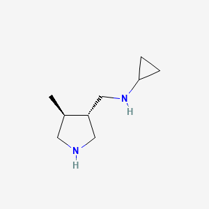 molecular formula C9H18N2 B13250294 N-([(3S,4S)-4-Methylpyrrolidin-3-YL]methyl)cyclopropanamine 