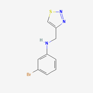 molecular formula C9H8BrN3S B13250332 3-bromo-N-(1,2,3-thiadiazol-4-ylmethyl)aniline 