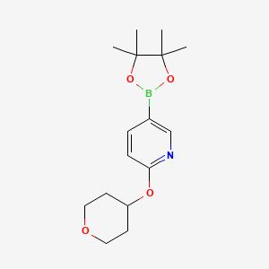 molecular formula C16H24BNO4 B1325042 2-(Tetrahydro-pyran-4-yloxy)-5-(4,4,5,5-tetramethyl-[1,3,2]dioxaborolan-2-yl)-pyridine CAS No. 910036-98-5